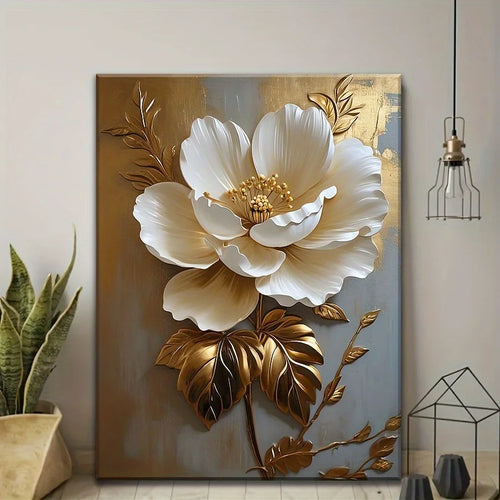 1PC White Floral Canvas Flower