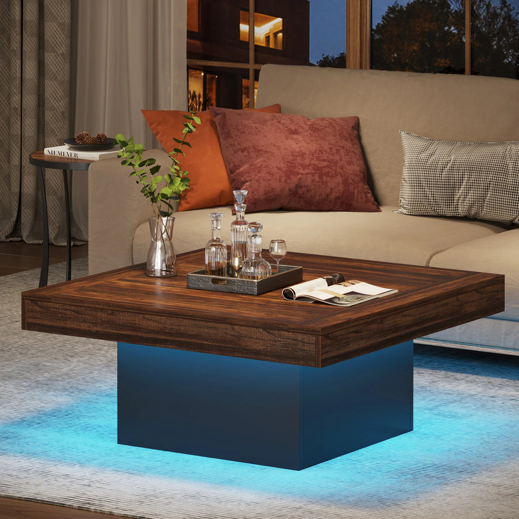 Low LED Wood Coffee Table