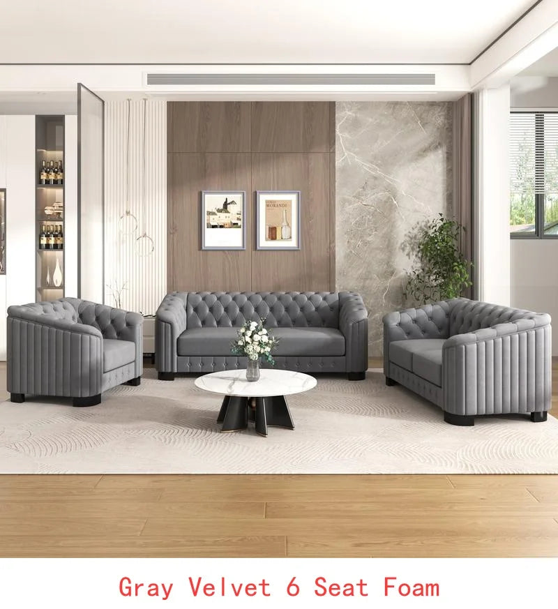 3-Pc Sofa Set w/Wood Legs