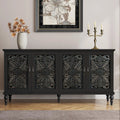 Hollow Carved Wood Accent Cabinet
