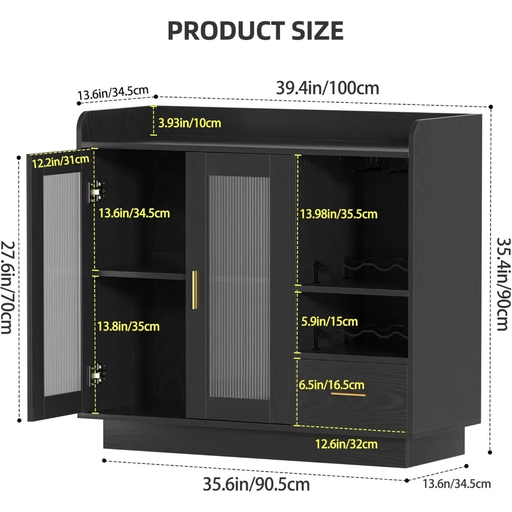 Wine Bar Cabinet with LED Light