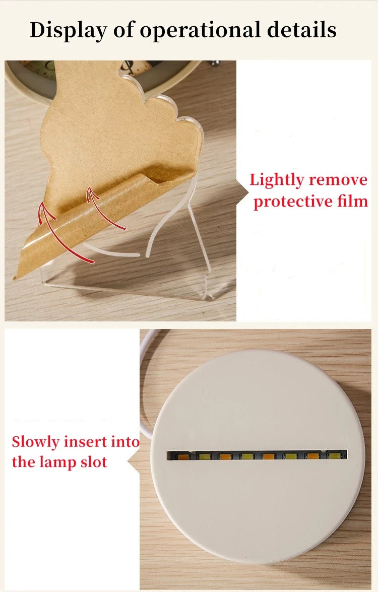 3D Bear LED Acrylic USB Lamp