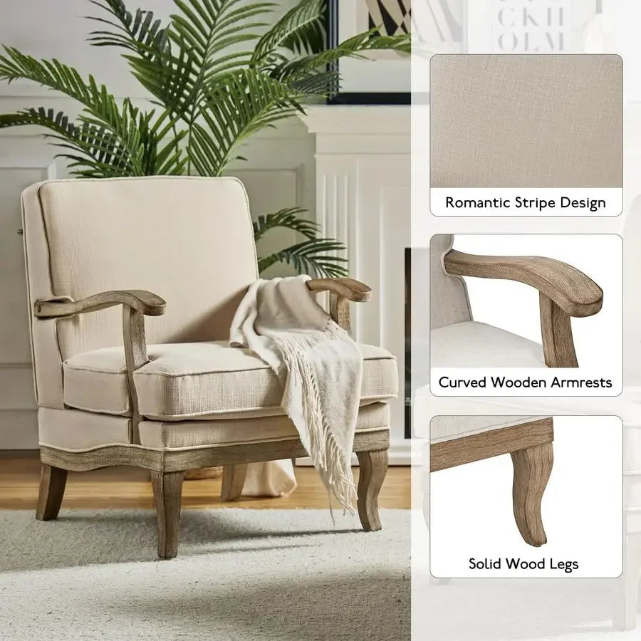 Upholstered Accent Chairs Set of 2