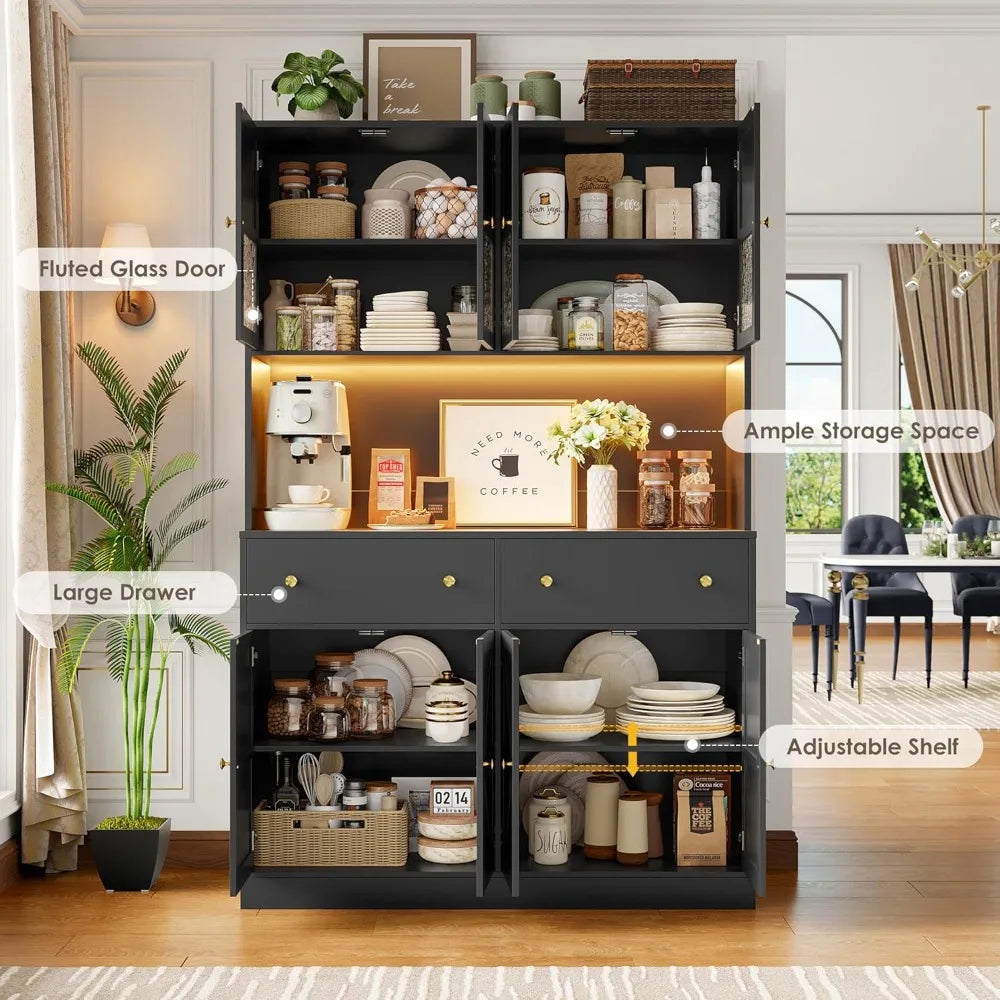 Pantry w/LED Light and Charging Station