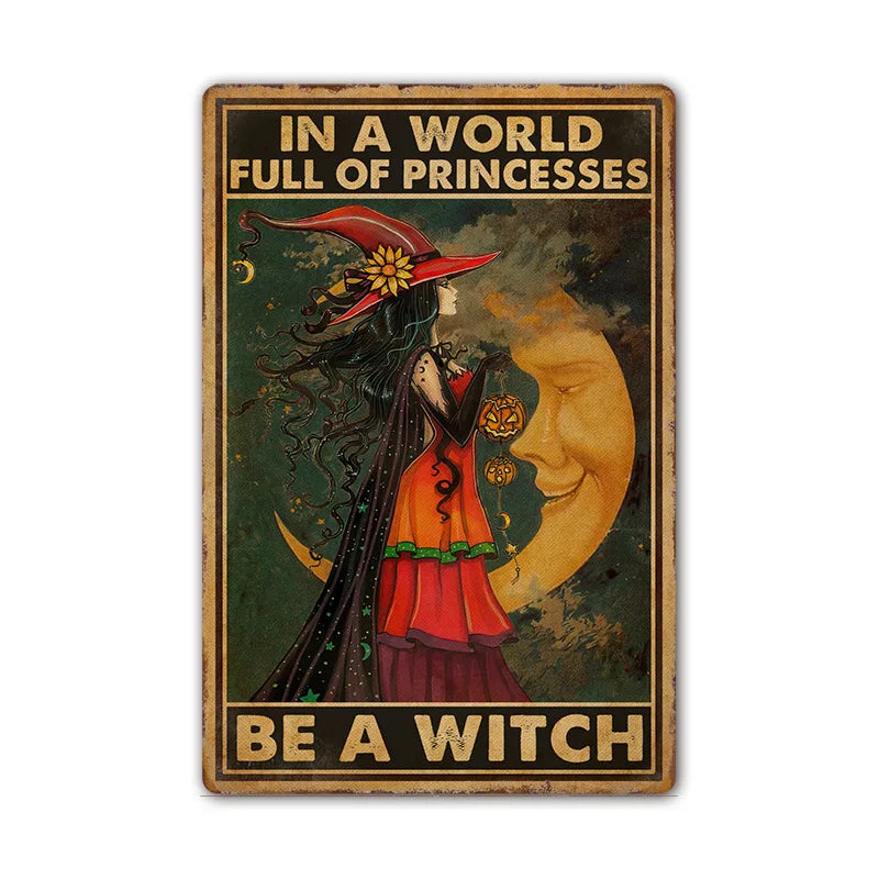 Retro Halloween Tin Painting