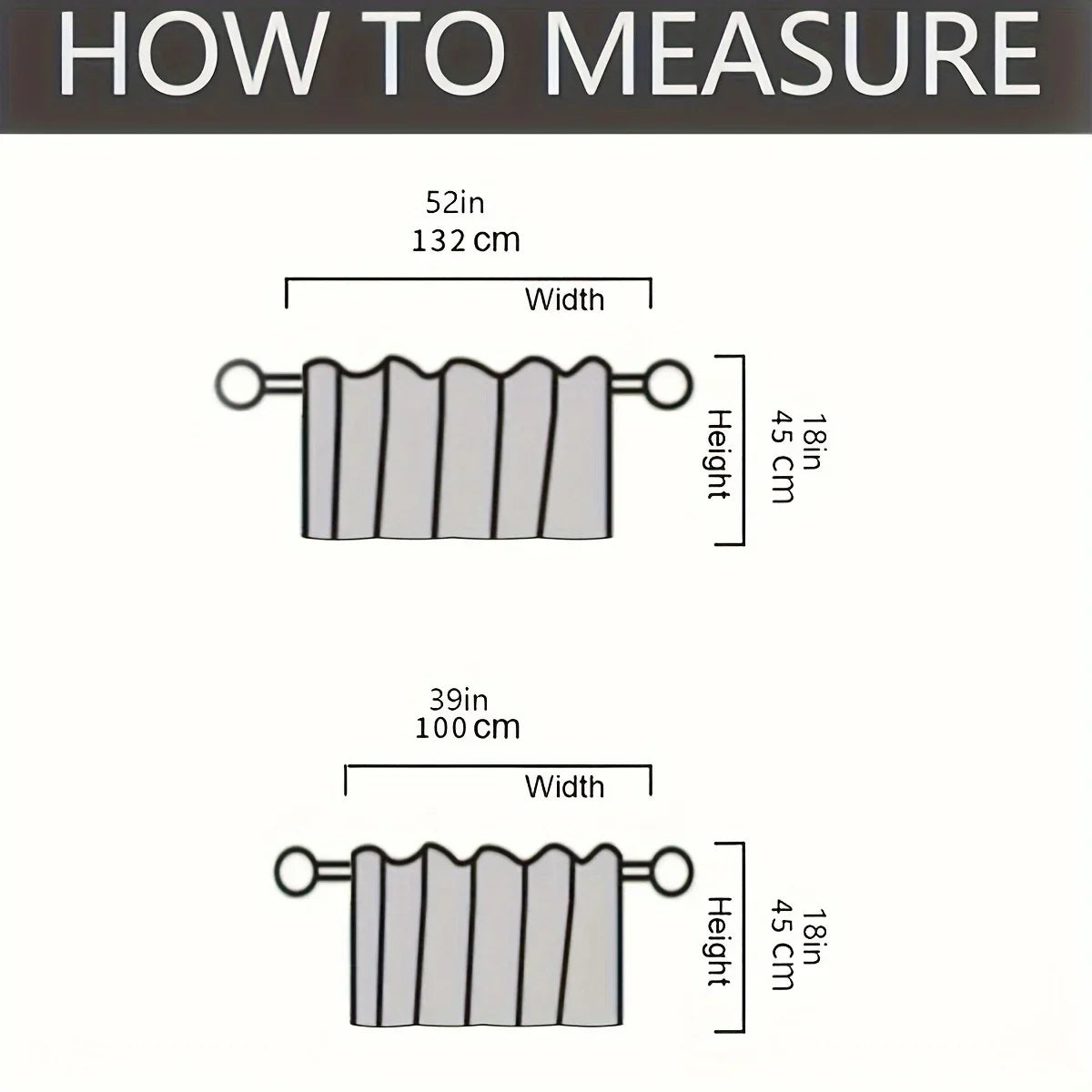 1Pc Linen Ruffled Short Curtain w/Rod