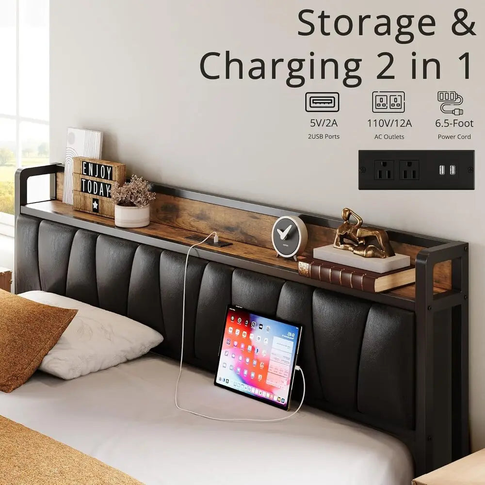Bed Headboard w Charging