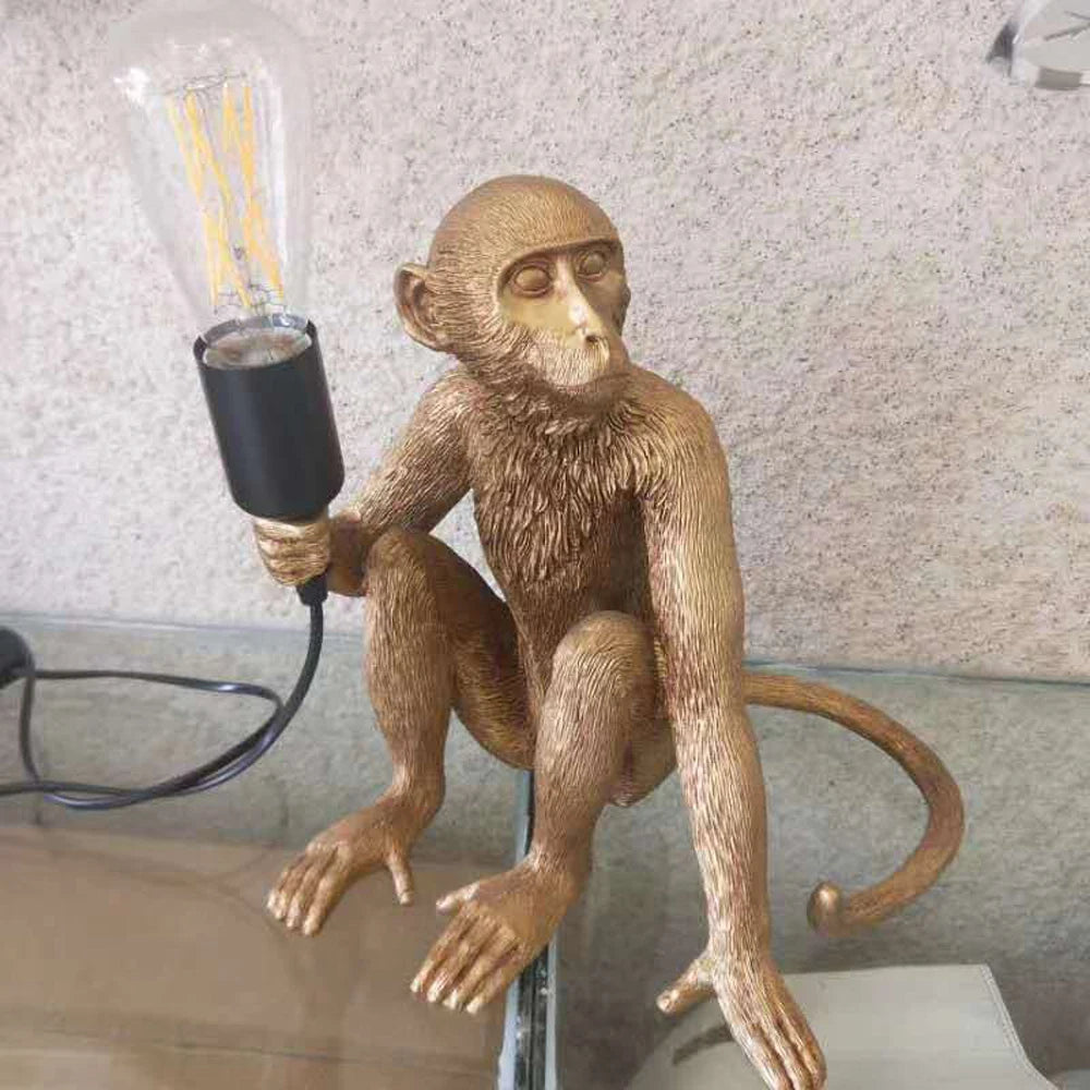 Resin Monkey Table Lamp