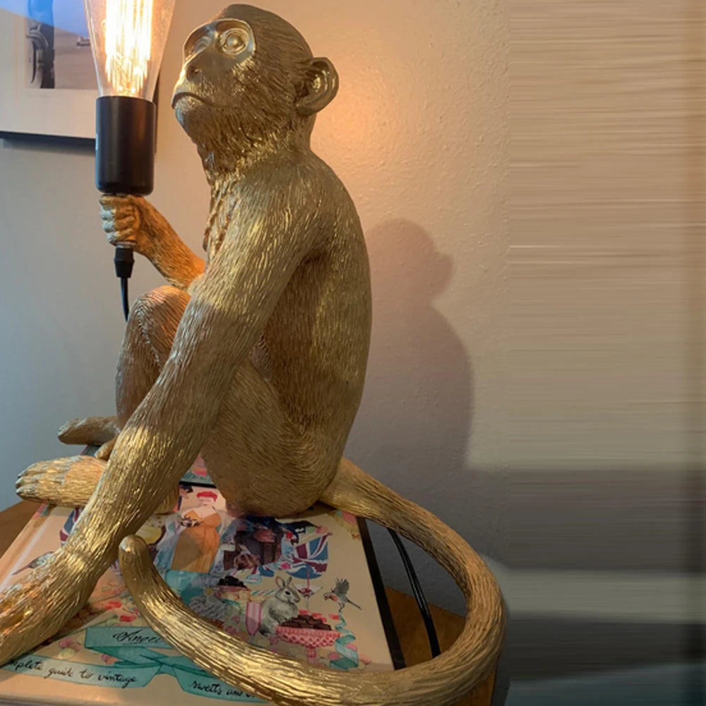 Resin Monkey Table Lamp