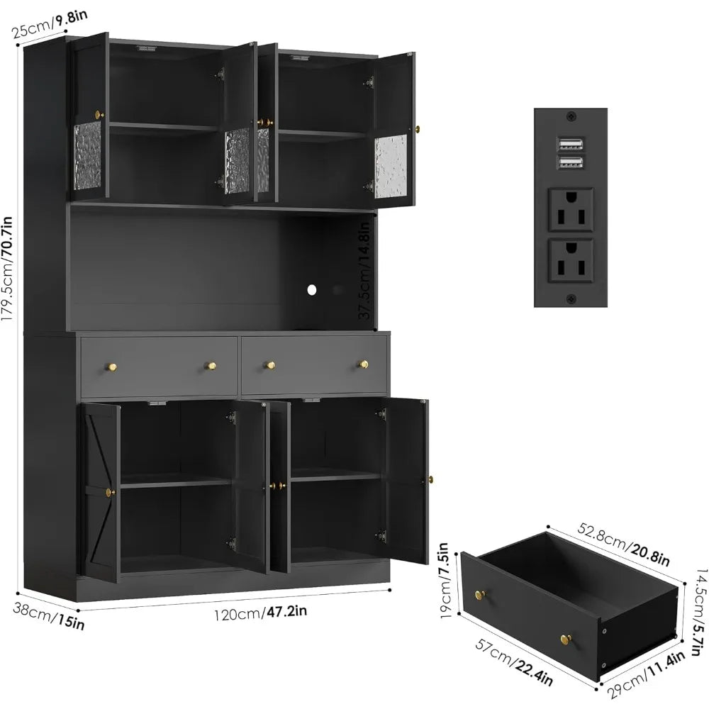 Pantry w/LED Light and Charging Station