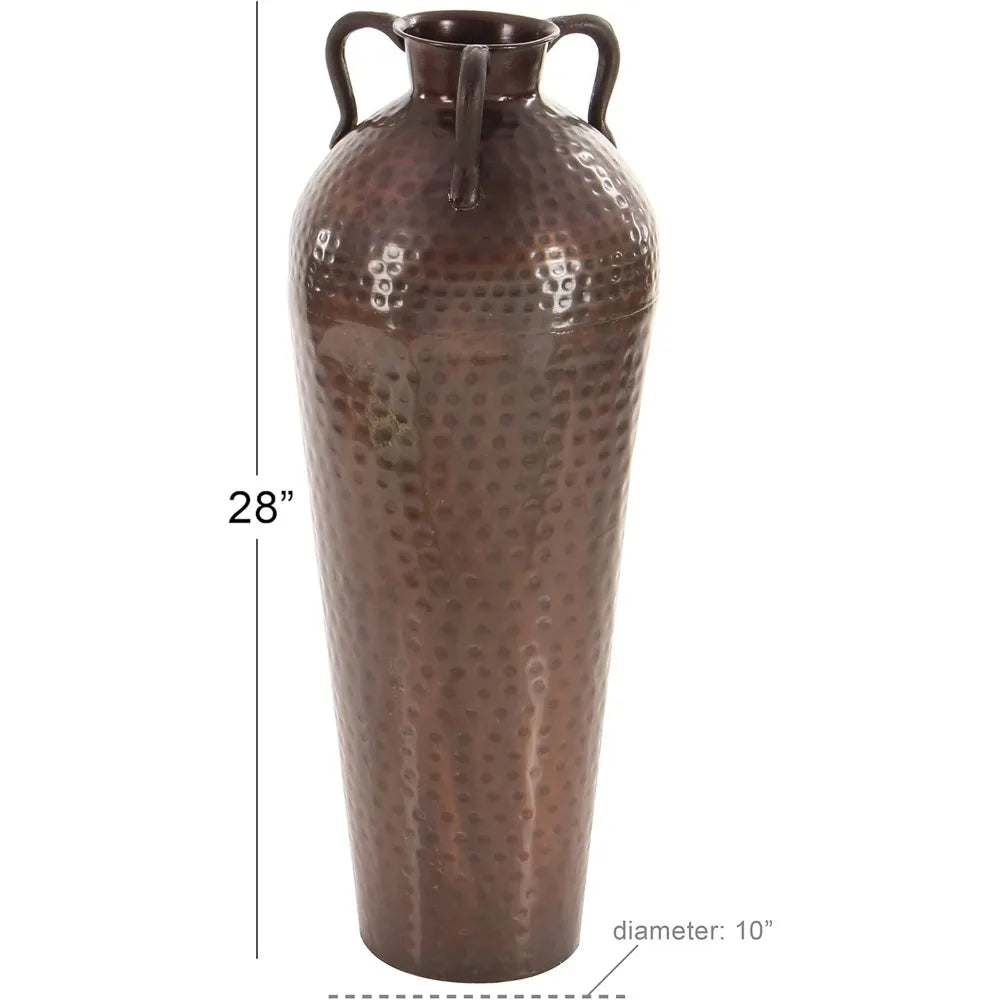 Brown Tall Metal Floor Vase