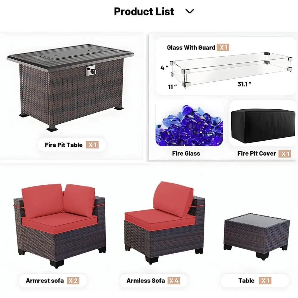 Patio Set with Propane Fire Pit