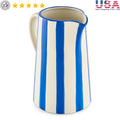 Ceramic Blue Stripe Pitcher Vase
