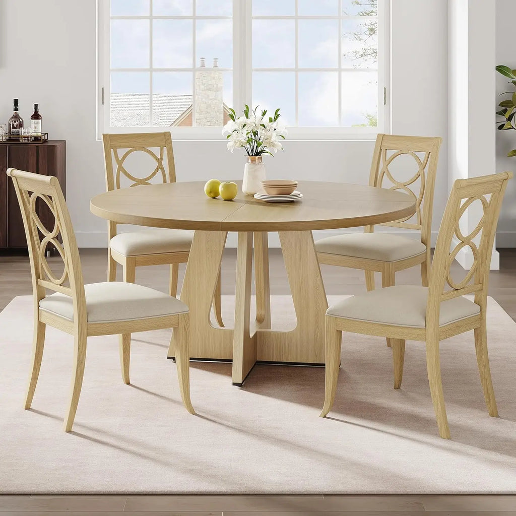 Round Dining Table Set for 4-6,