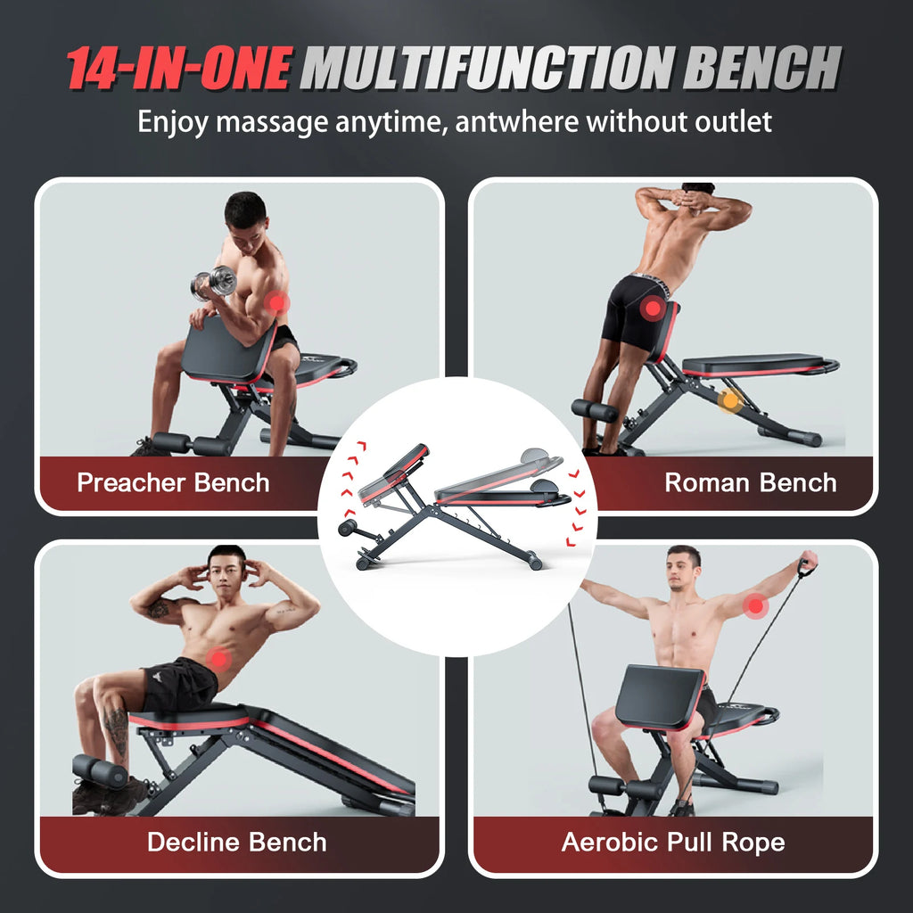 14-in-1 Foldable Dumbbell Bench