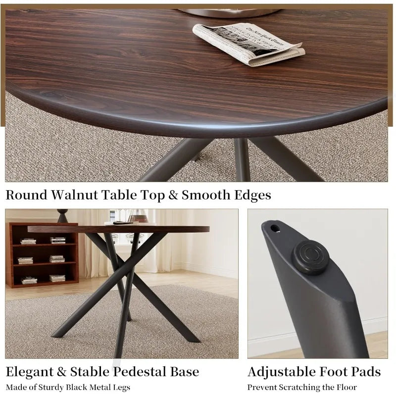 Kitchen Dark Walnut Table for 4