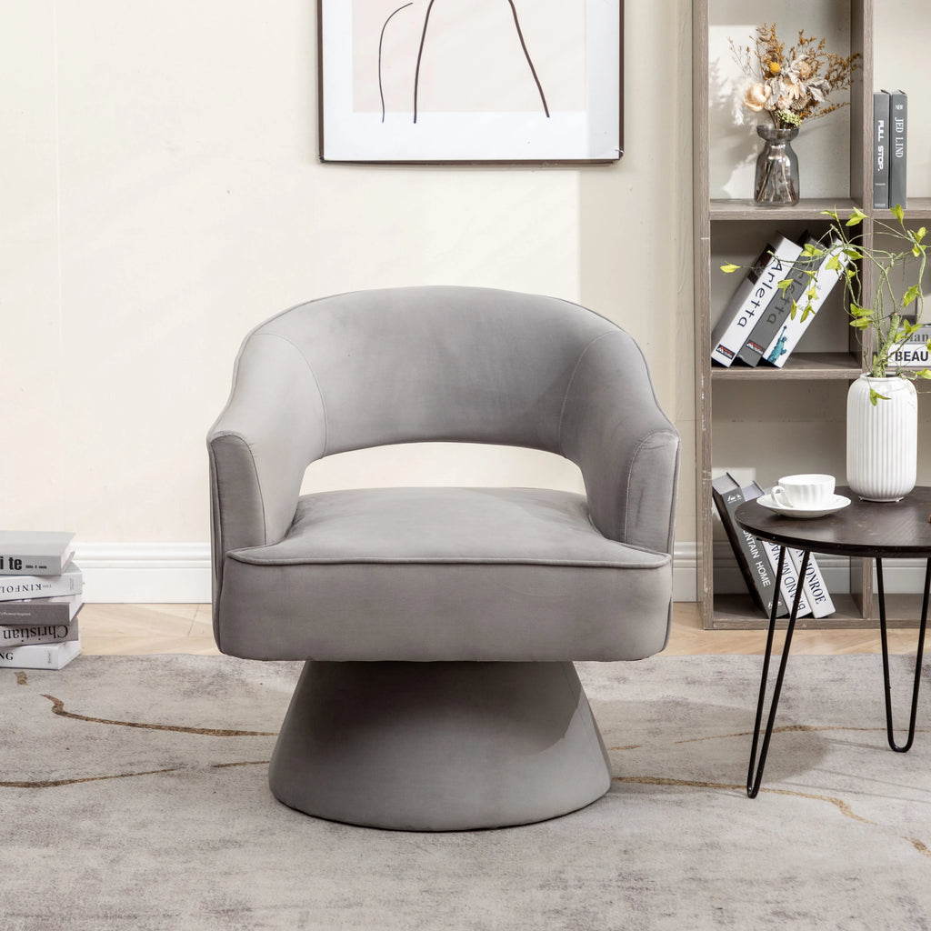 Velvet Swivel Arm Chair