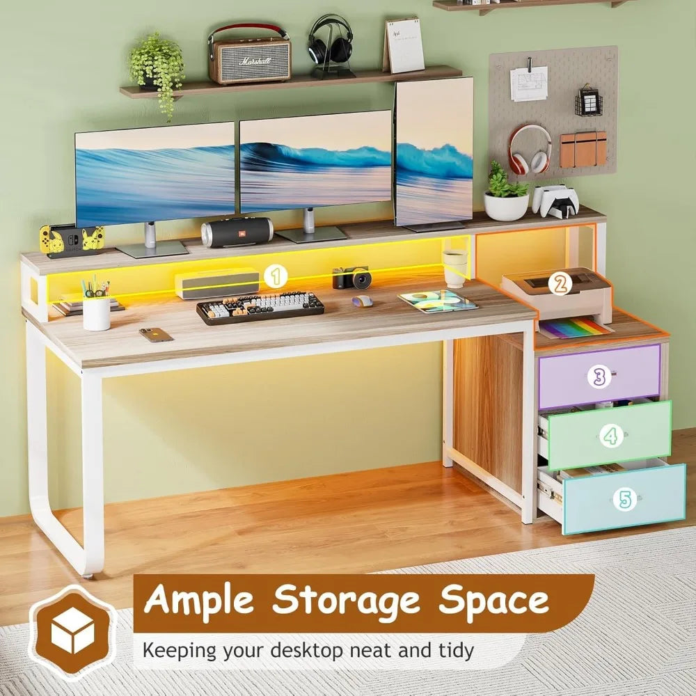 computer desk with 3 drawers