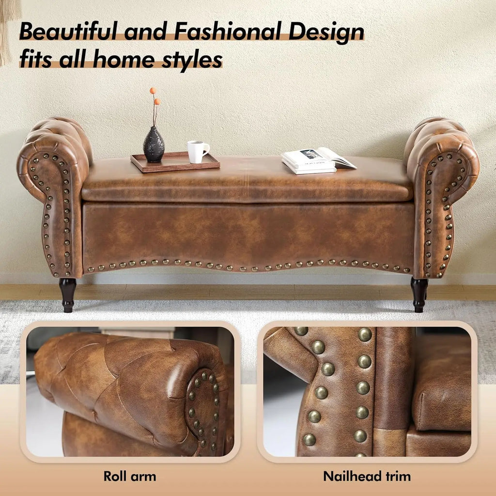 51" Storage Ottoman Bench