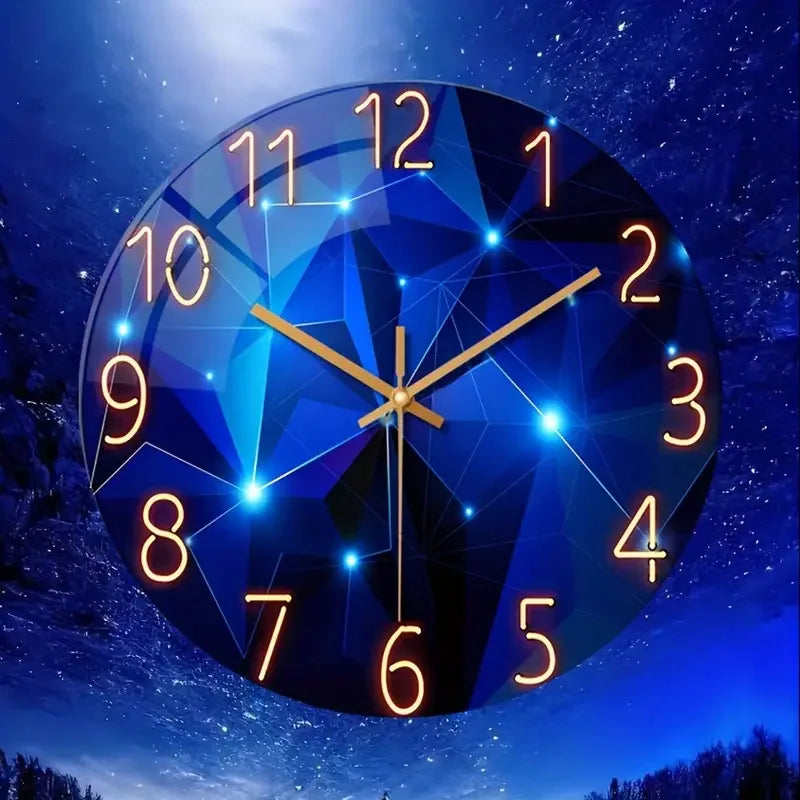 Blue Wall Clock for Living Room