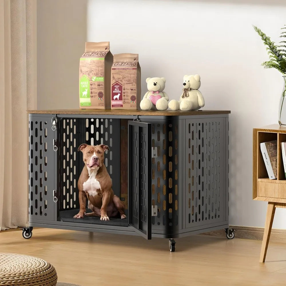 Wooden Dog Crate with Cushion