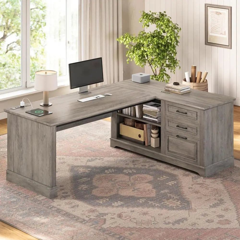 61" Executive L Shaped Desk