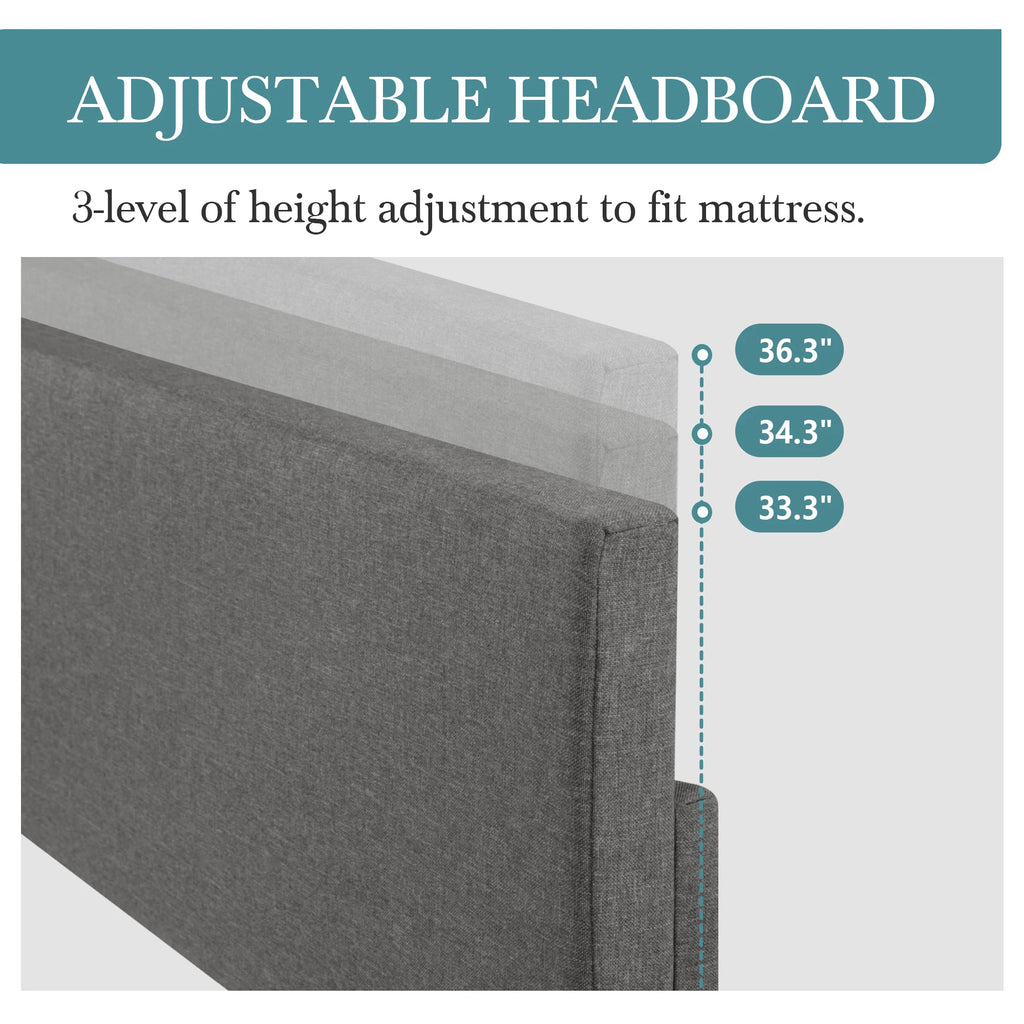 Upholstered Bed Frame with Headboard