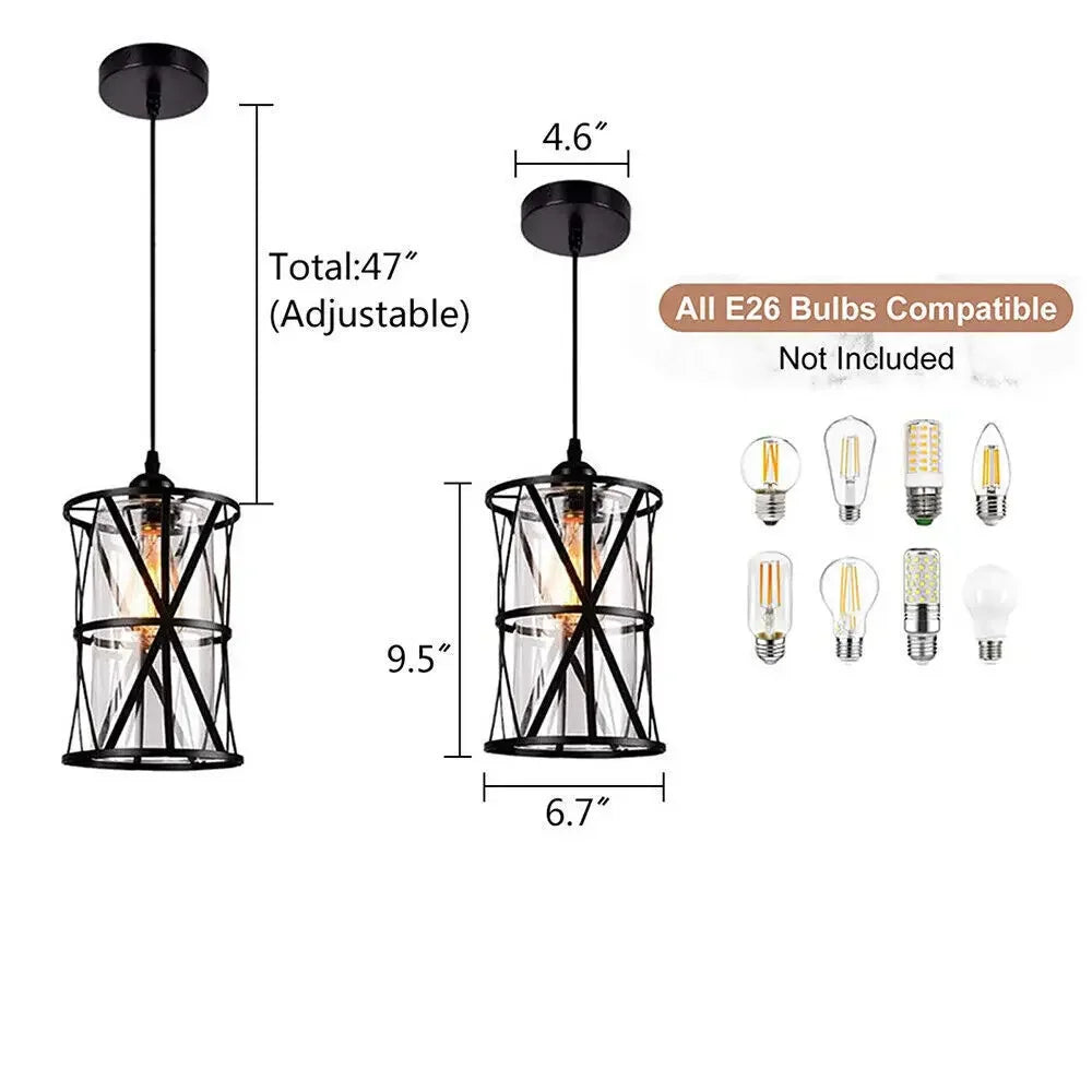 Industrial Hanging Lights 2 PC