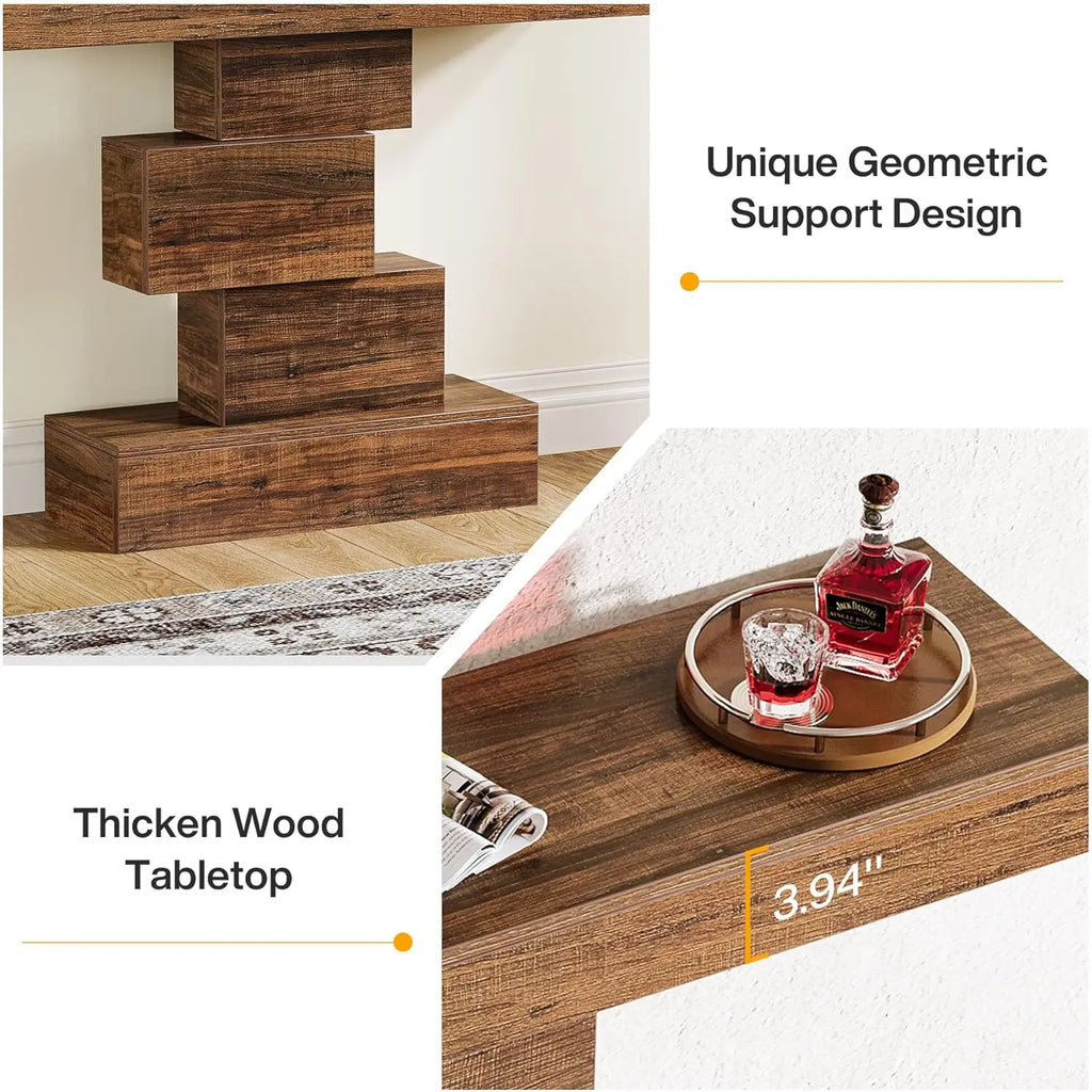 Wood Sofa Table Behind Couch