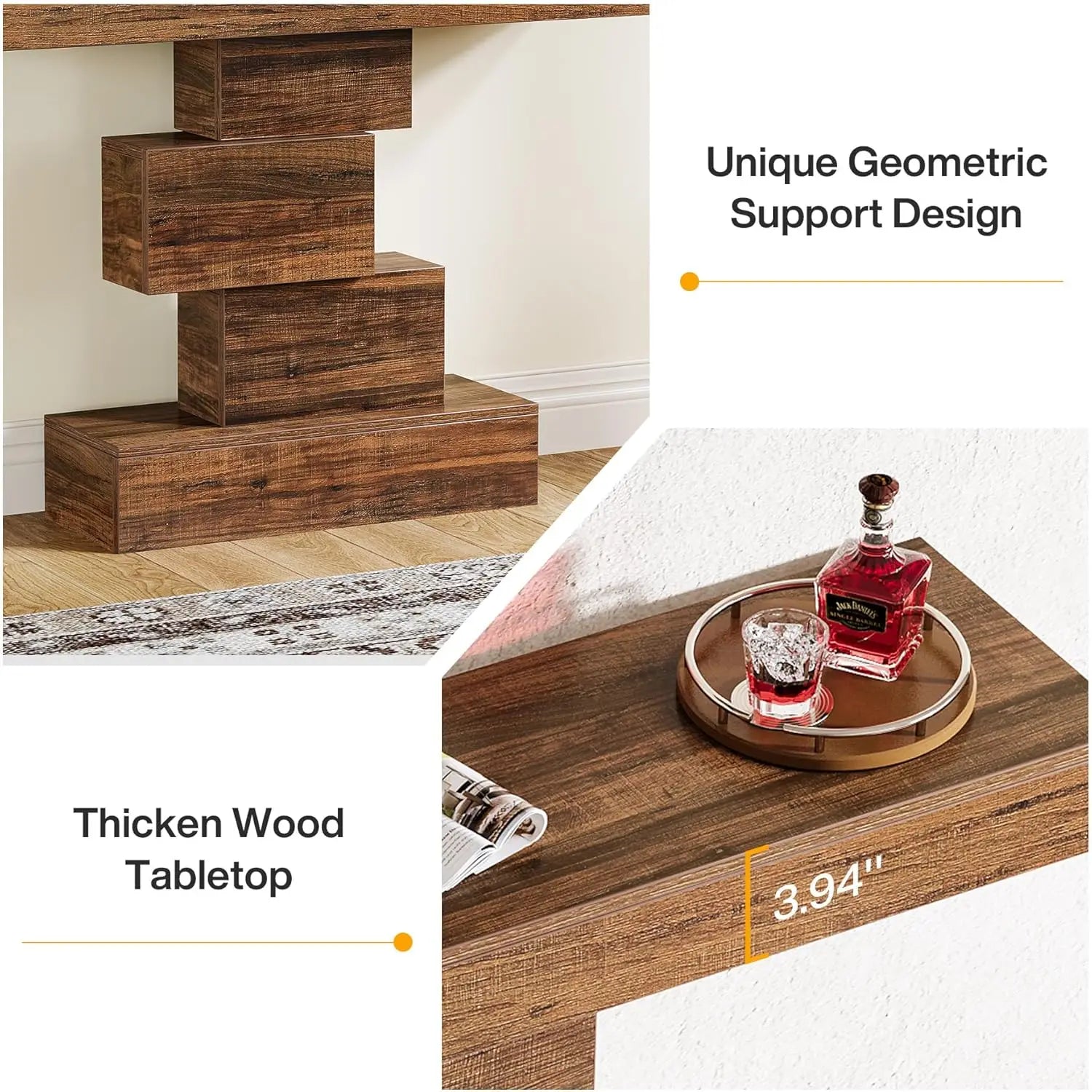 Wood Sofa Table Behind Couch