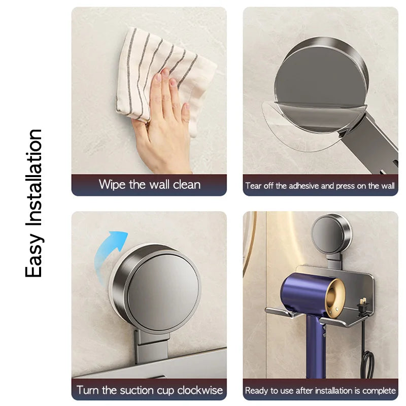 Suction Cup Hair Dryer Holder