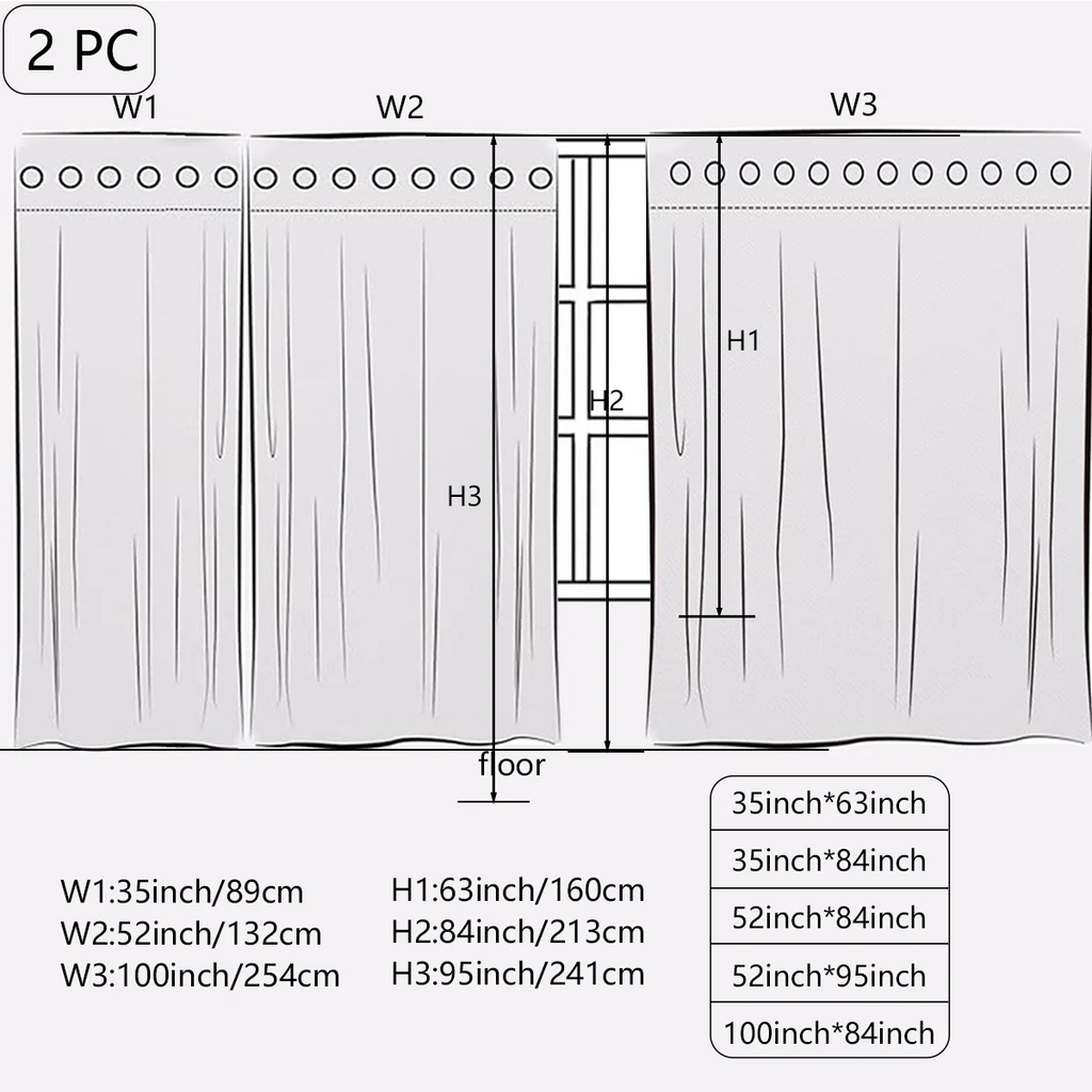 2 PCS Blackout Curtains