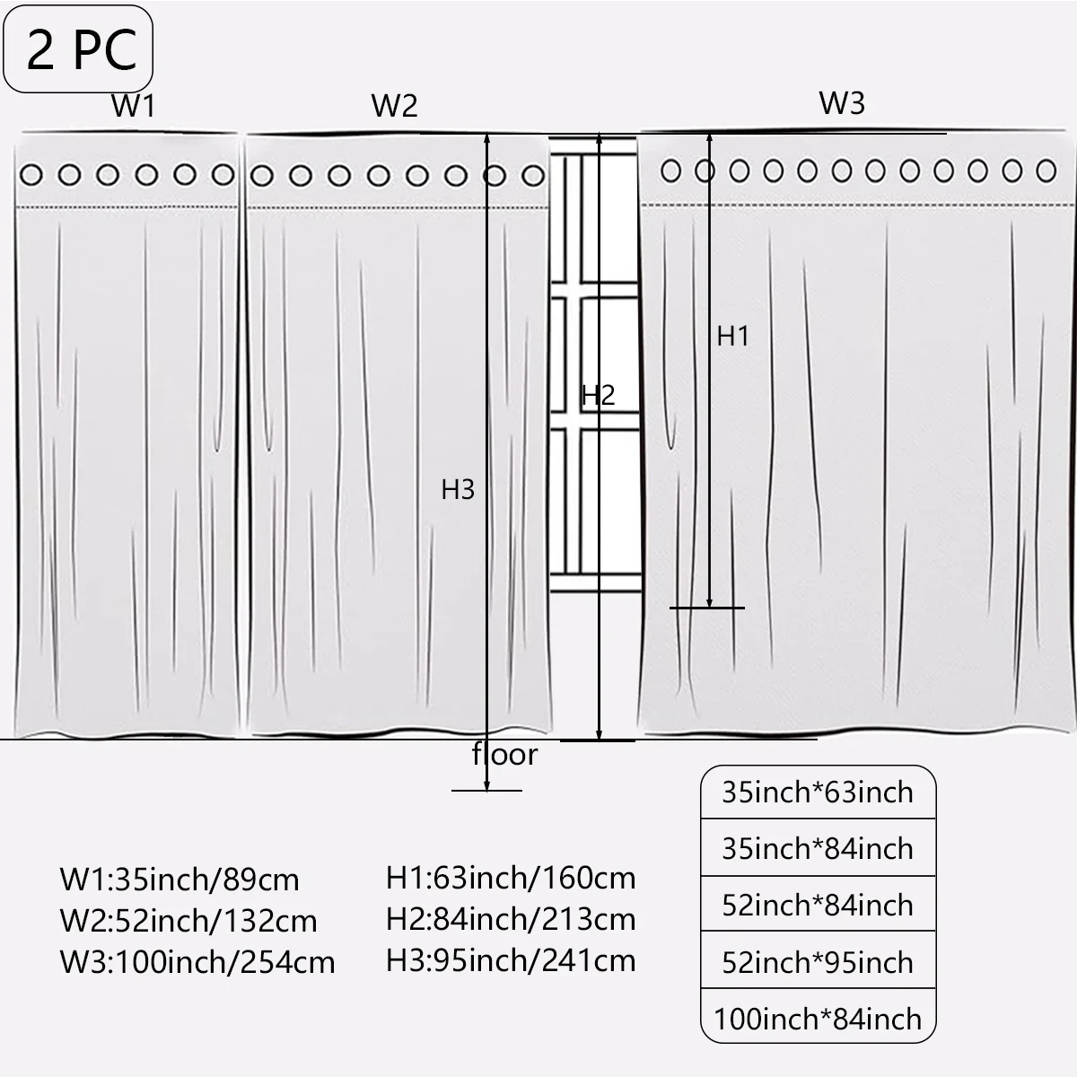 2 PCS Blackout Curtains