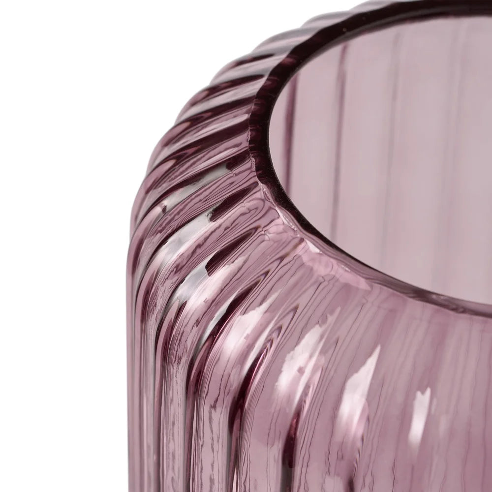 Pink Ribbed Flower Holder