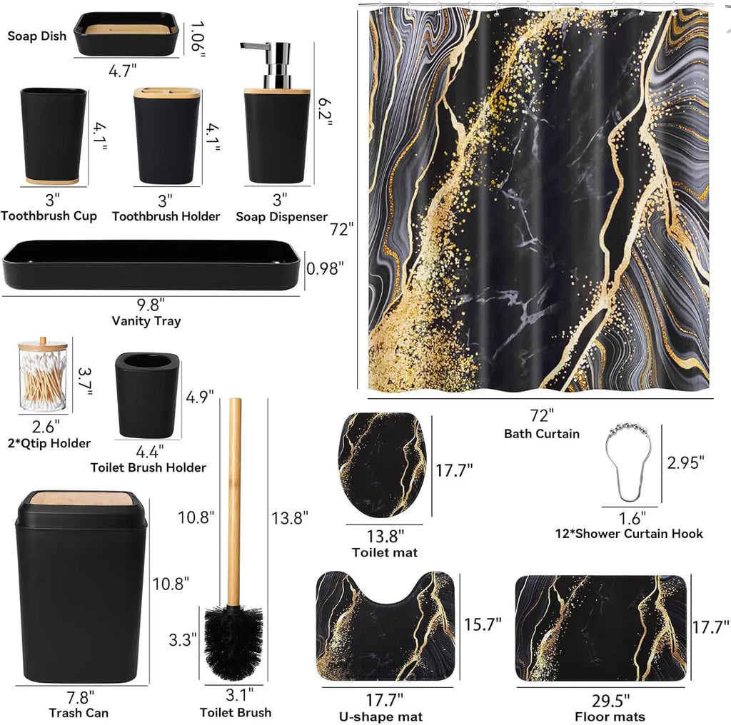 Shower Curtain Set w/Rugs