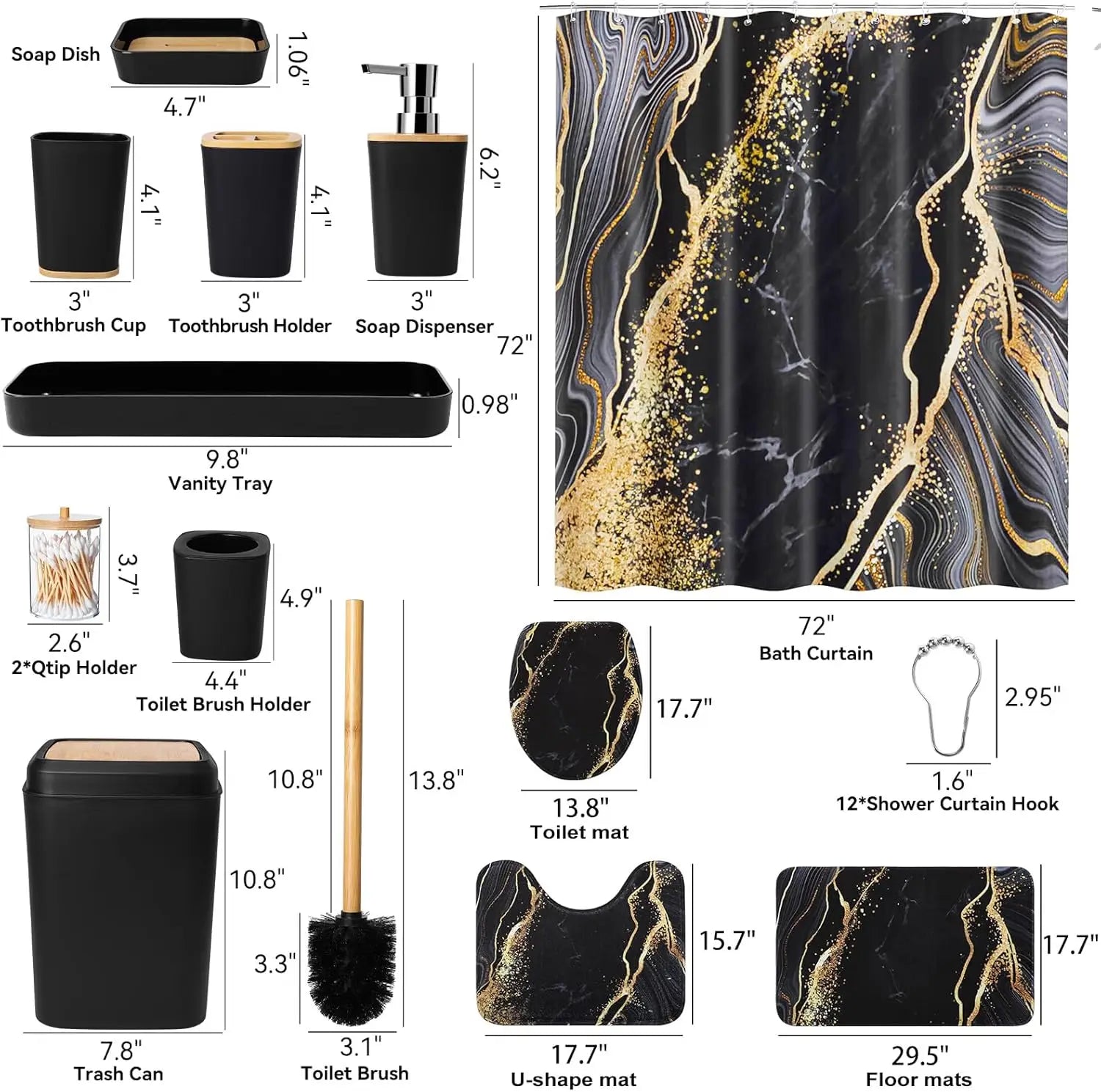 Shower Curtain Set w/Rugs