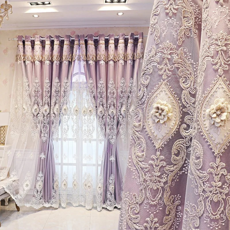 1PC embroidered curtains