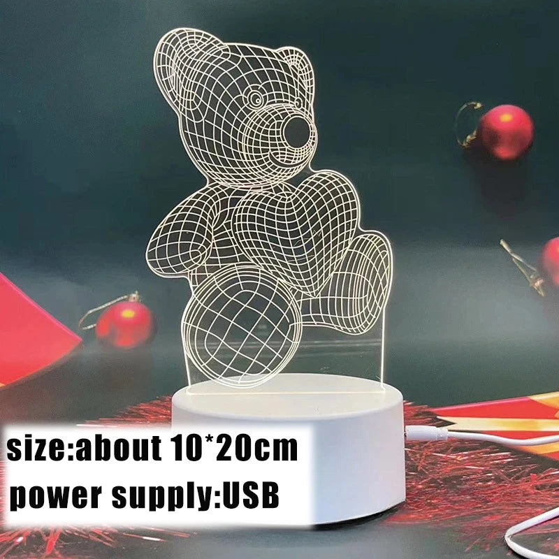 3D Bear LED Acrylic USB Lamp