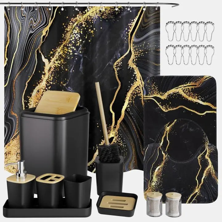 Shower Curtain Set w/Rugs