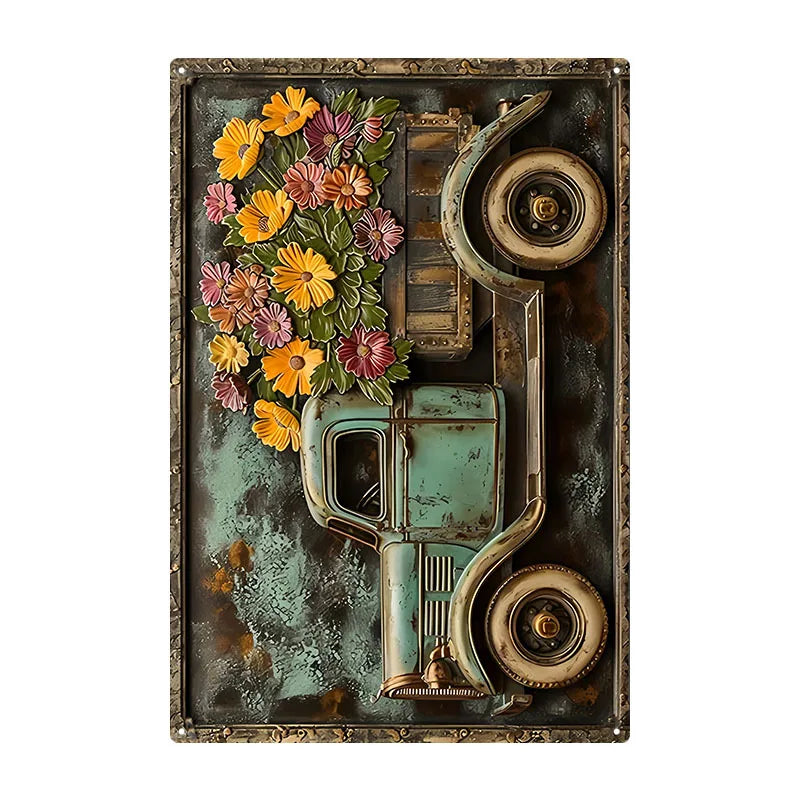 Watercolor Bird Retro Iron Painting