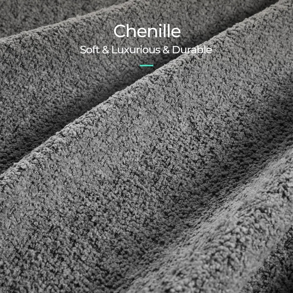 Chenille Barrel Chair w/Foot Rest