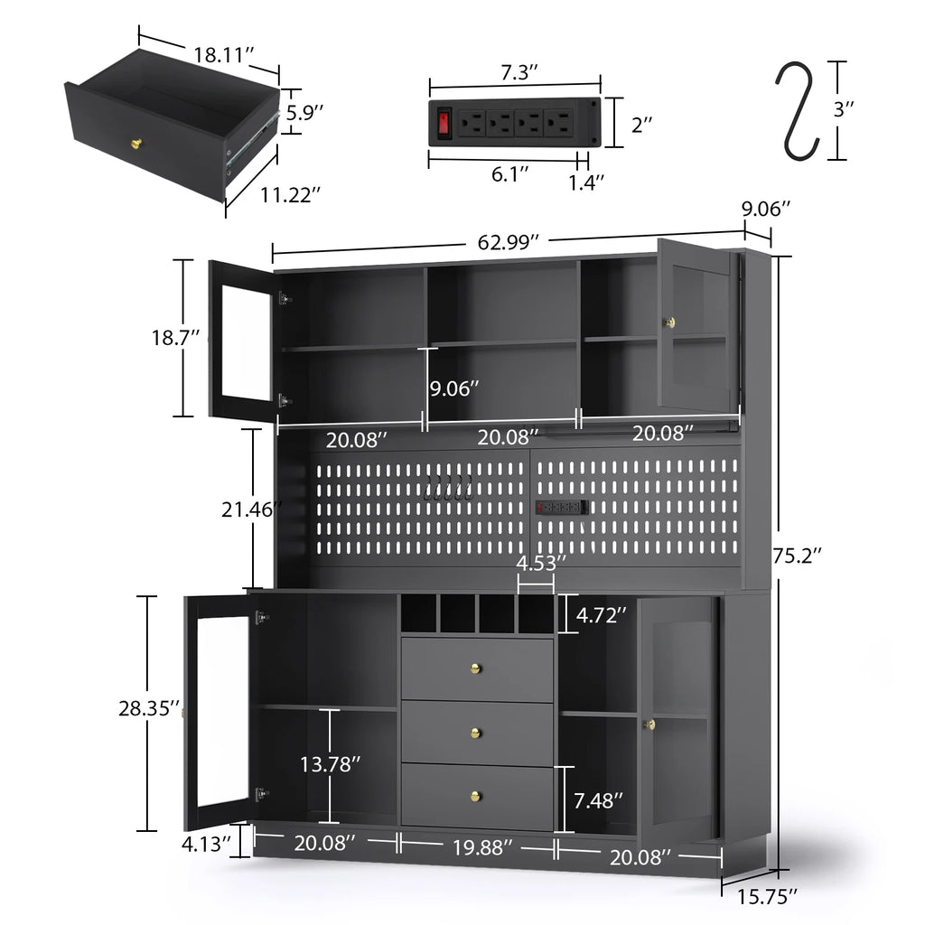 Buffet Hutch w/Pegboard