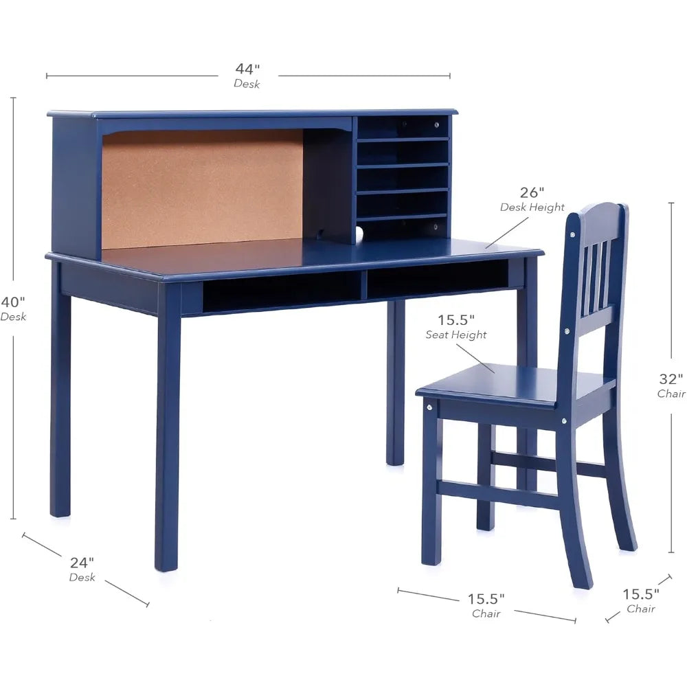 Kids Navy Wooden Writing Table