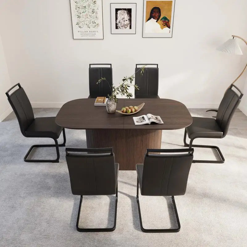 Chairs -Table w/Black Metal Legs -