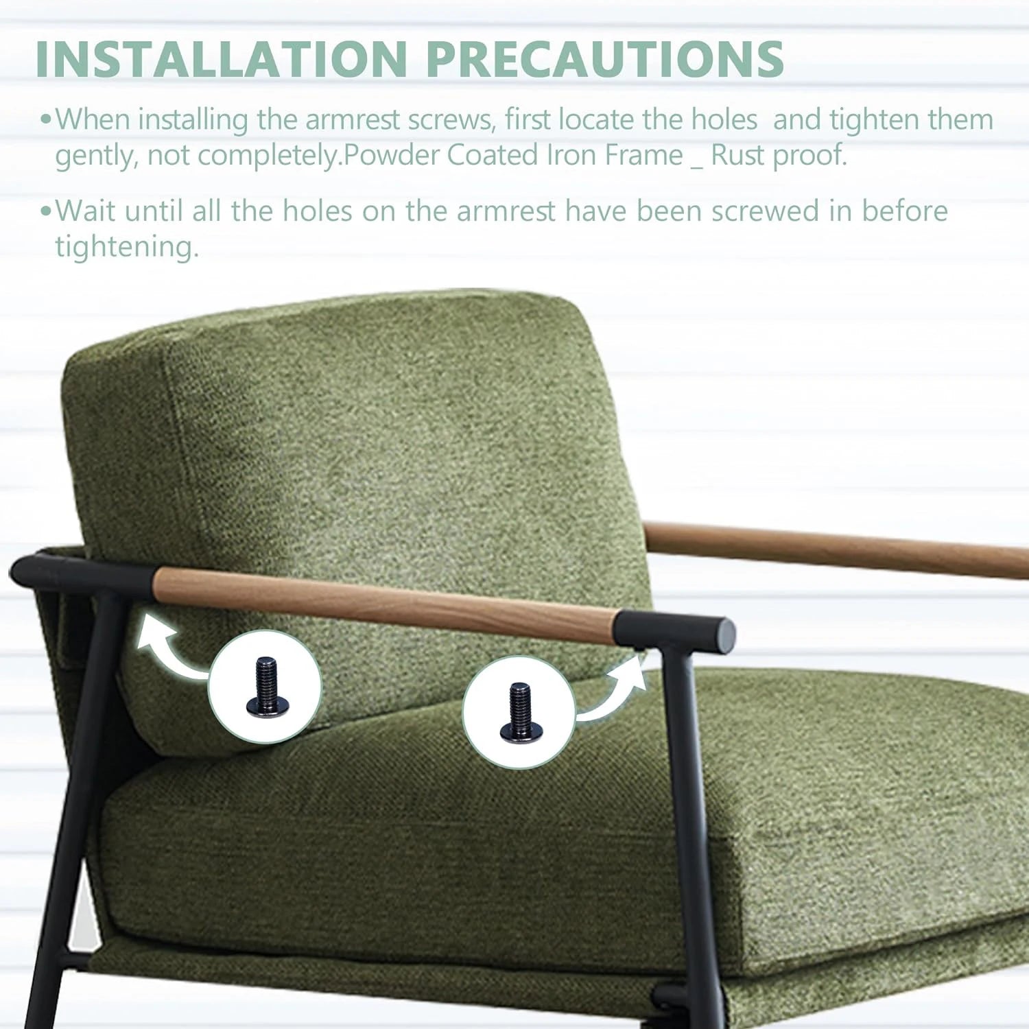 Lounge Chair Chenille, Metal Leg