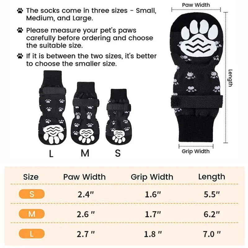 Anti Slip Dog Socks w/Straps