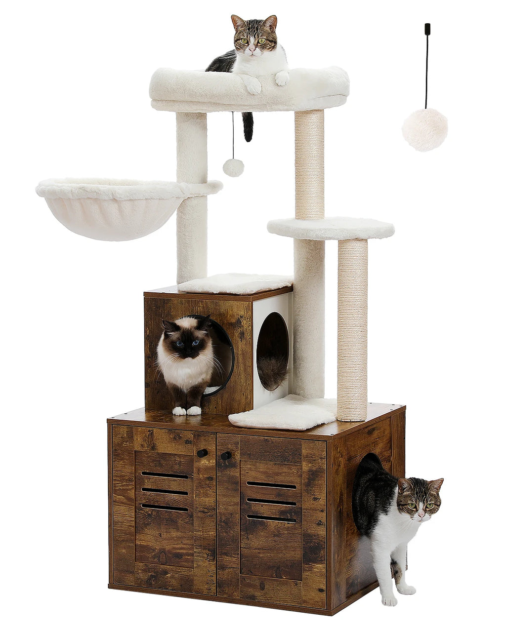 Cat Tree with Condo w/Cat Litter Box