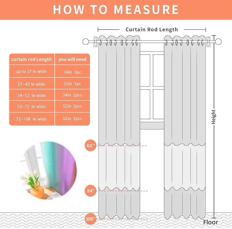 Rainbow Blackout Curtains for Kids