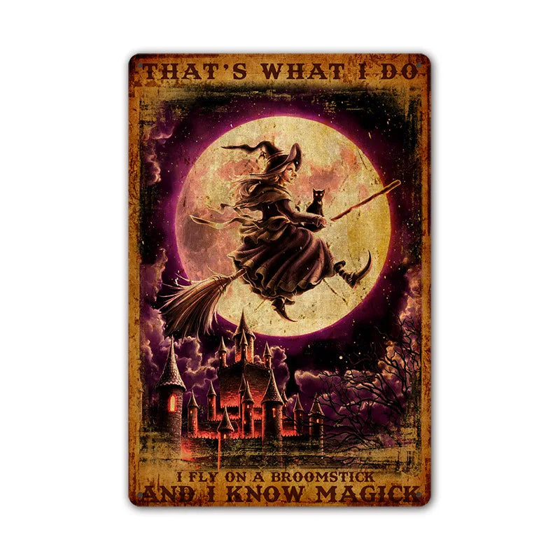 Retro Halloween Tin Painting