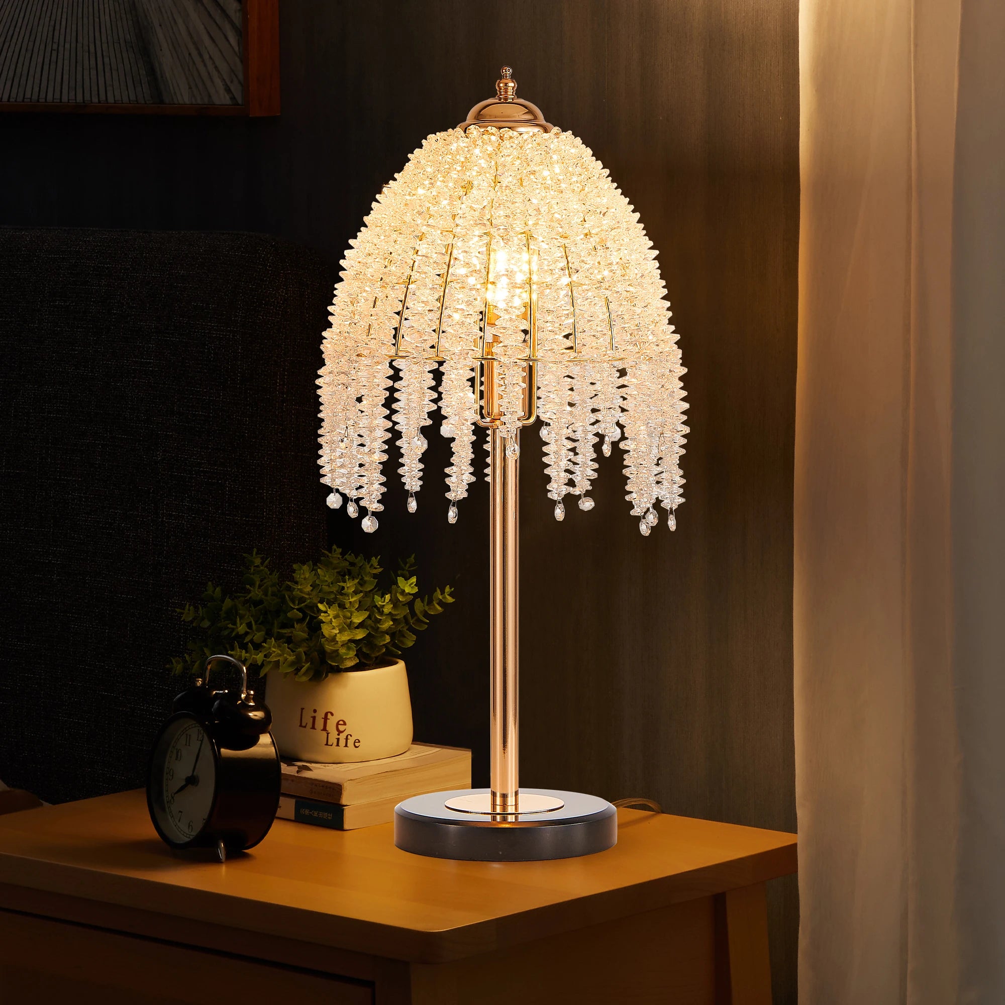 Crystal Table Waterfall Lamp